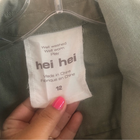 Hey hei linen blend sage green utility jacket - Picture 3 of 12